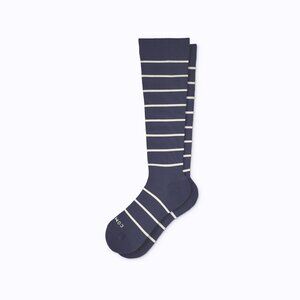 Knee-High Comrad Compression Socks in Navy/Sand - M